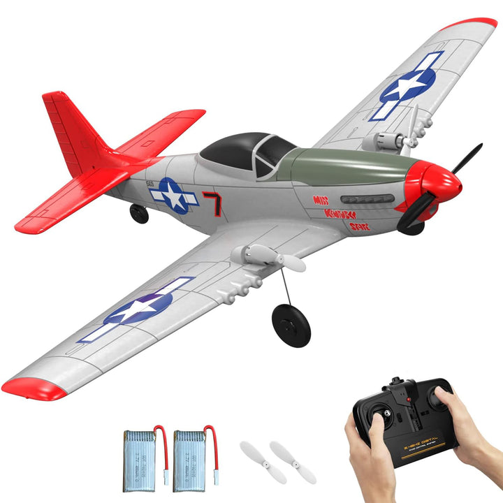 VOLANTEXRC Beginner 2-CH RC Flying Airplane w/Gyro Stabilizer, Red (For Parts)