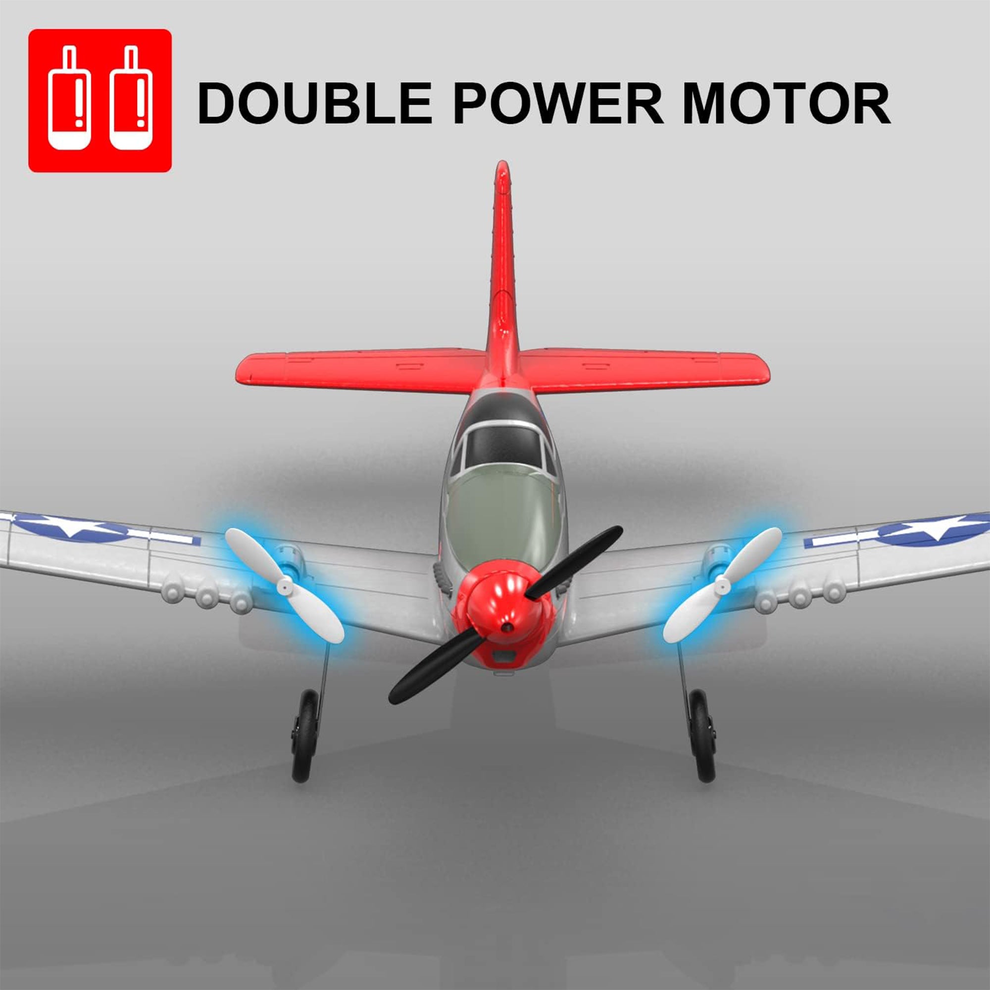 VOLANTEXRC Mustang Beginner 2-CH RC Flying Airplane w/Gyro Stabilizer, Red(Used) - VMInnovations
