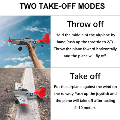 VOLANTEXRC Mustang Beginner 2-CH RC Flying Airplane w/Gyro Stabilizer, Red(Used) - VMInnovations