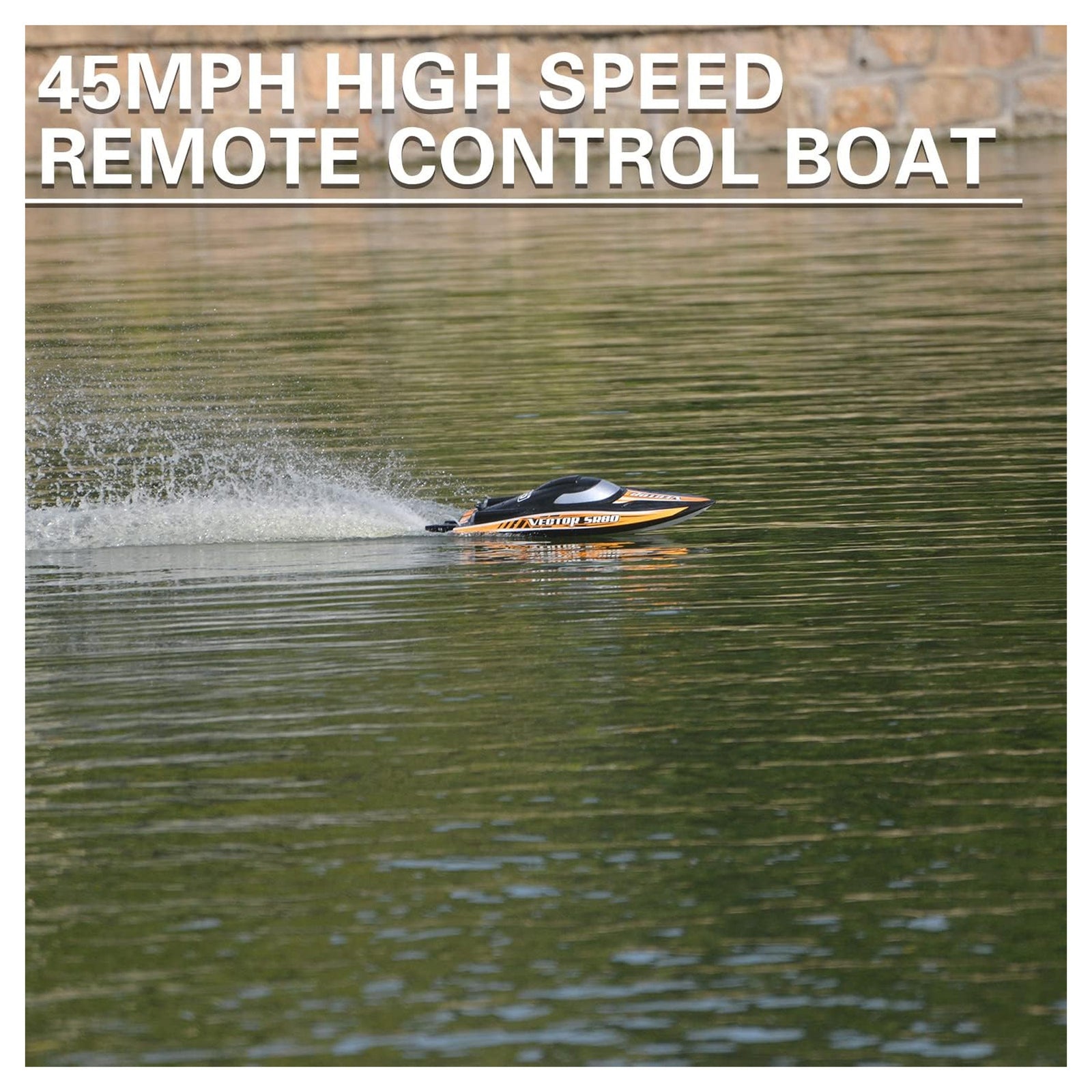 VOLANTEXRC Vector SR80 RTR High Speed Remote Control RC Boat, Black (For Parts) - VMInnovations