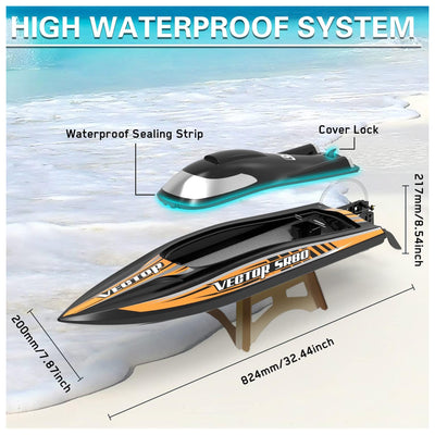 VOLANTEXRC Vector RTR Brushless High Speed Remote Control RC Boat, Black (Used) - VMInnovations