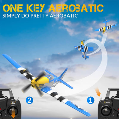 VOLANTEXRC Mustang WWII 4-CH RC Flying Airplane & Xpilot Stabilizer (Open Box) - VMInnovations