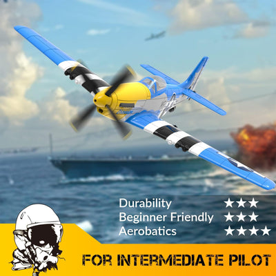 VOLANTEXRC Mustang WWII 4-CH RC Flying Airplane & Xpilot Stabilizer (Open Box) - VMInnovations