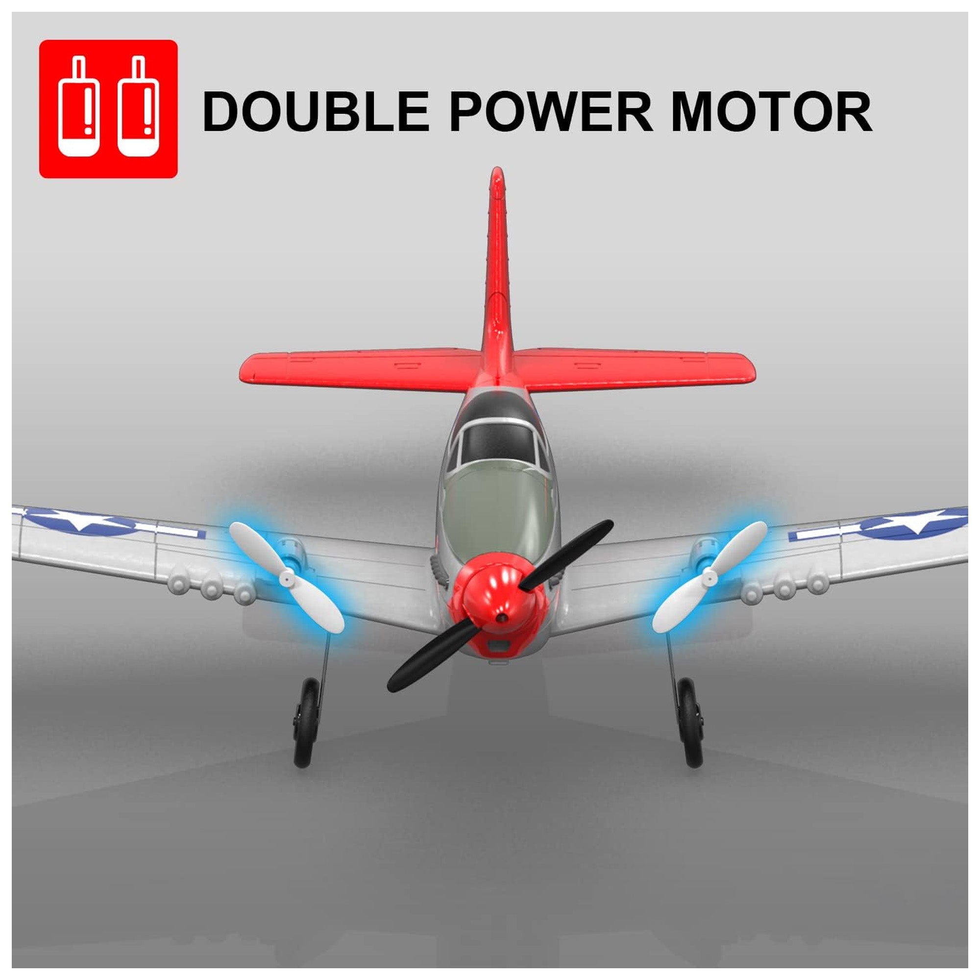 VOLANTEXRC Mustang 4-CH RC Flying Airplane w/Xpilot Stabilizer, Red (Used) - VMInnovations