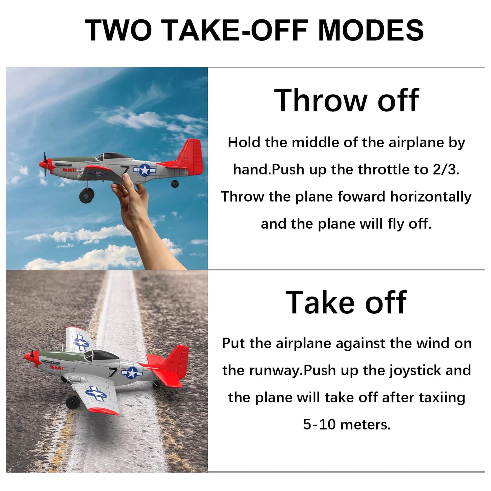 VOLANTEXRC Mustang 4-CH RC Flying Airplane w/Xpilot Stabilizer, Red (Used) - VMInnovations