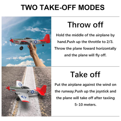 VOLANTEXRC Mustang 4-CH RC Flying Airplane w/Xpilot Stabilizer, Red (Used) - VMInnovations