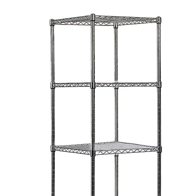 Juggernaut Storage Spacesaver 5 Tier Steel Home Shelving Tower, Chrome(Open Box) - VMInnovations