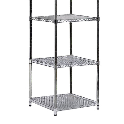 Juggernaut Storage Spacesaver 5 Tier Steel Home Shelving Tower, Chrome(Open Box) - VMInnovations