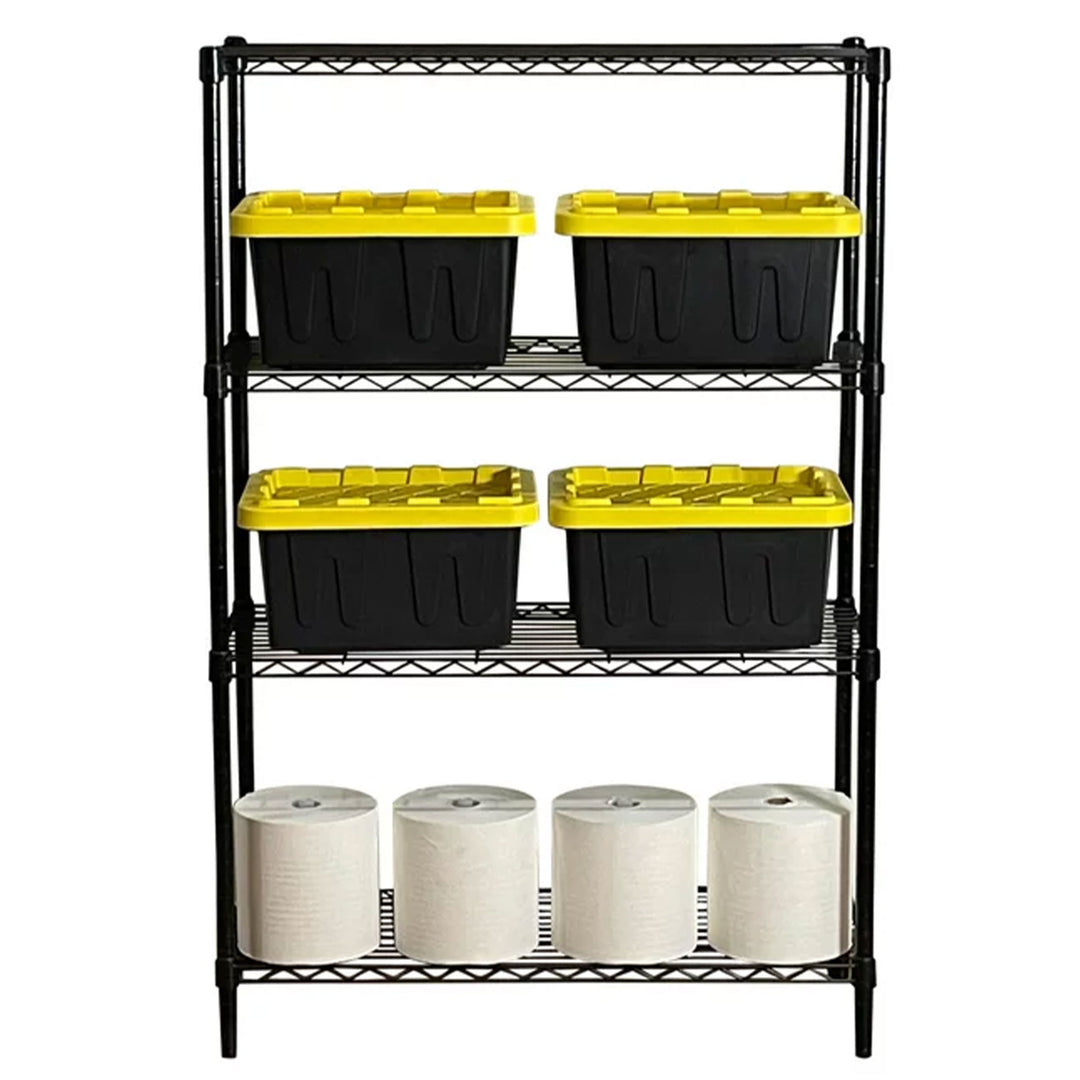 Juggernaut Storage 36" x 54" 4-Tier Freestanding Wire Home Shelving Unit, Black