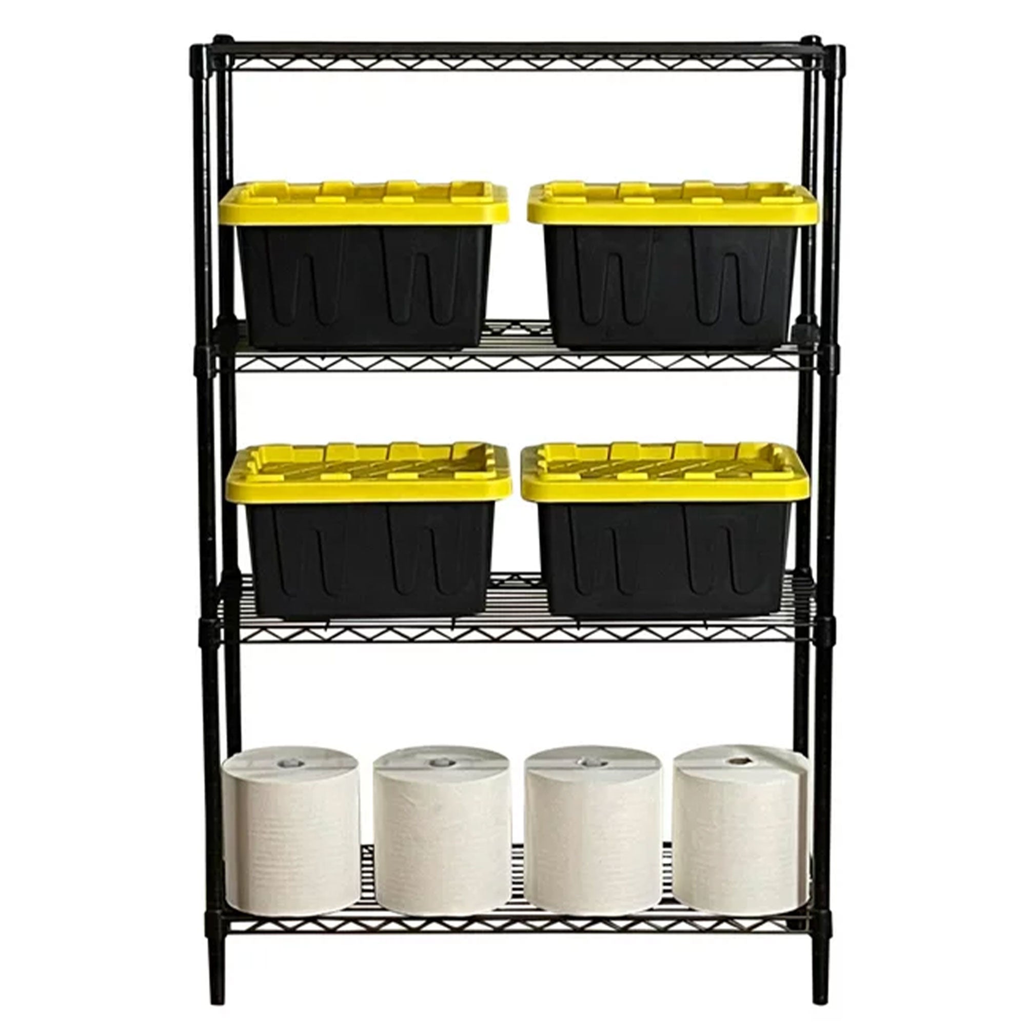 36" x 54" 4-Tier Freestanding Wire Home Shelving Unit, Black (Open Box) - VMInnovations