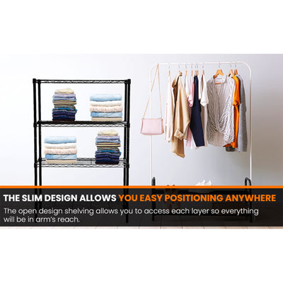 36" x 54" 4-Tier Freestanding Wire Home Shelving Unit, Black (Open Box) - VMInnovations