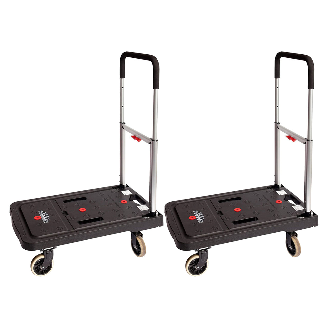 Magna Cart FF 4 Wheel Folding Platform Transport Cart Supports 300 lbs, (2 Pack)