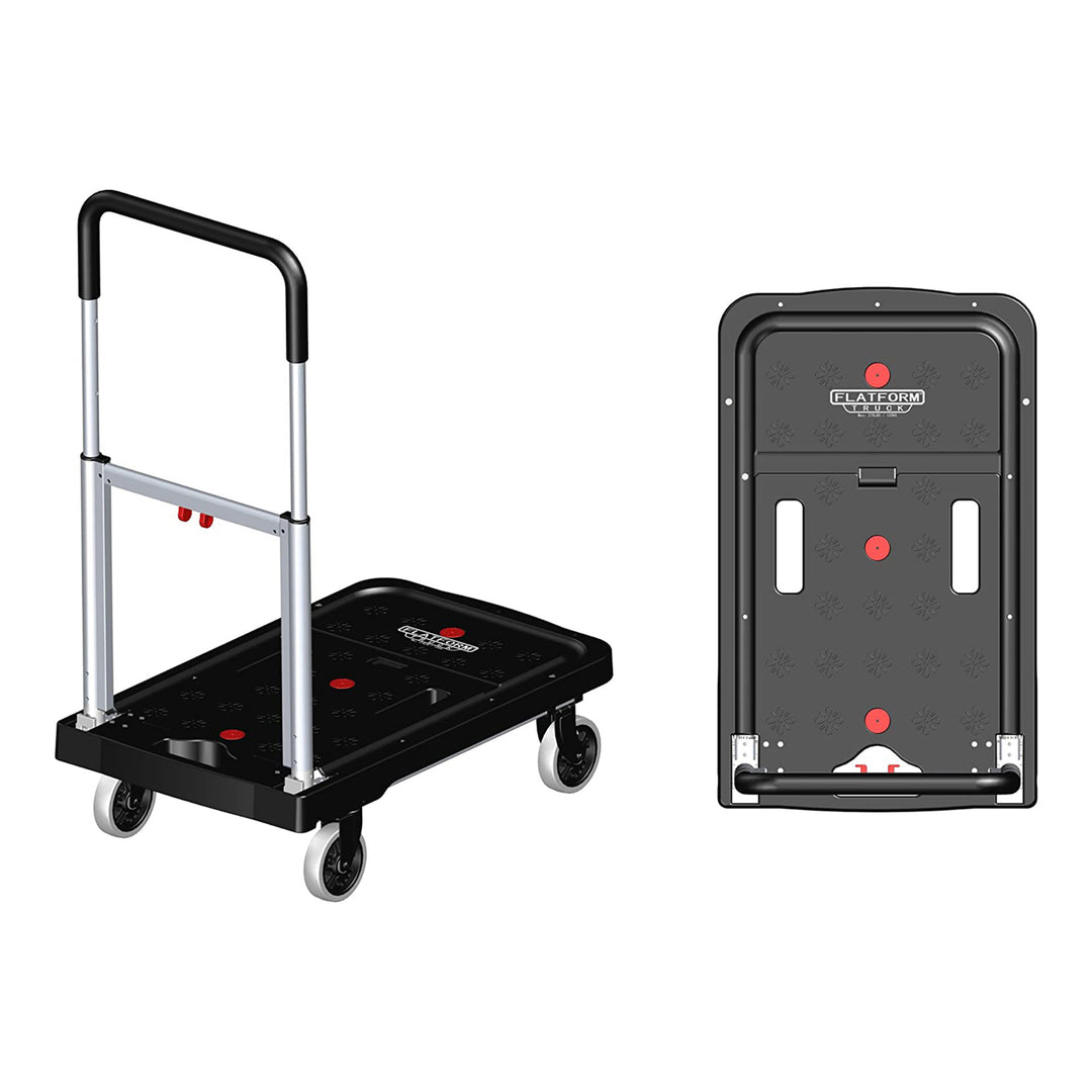 Magna Cart FF 4 Wheel Folding Platform Transport Cart Supports 300 lbs, (2 Pack)