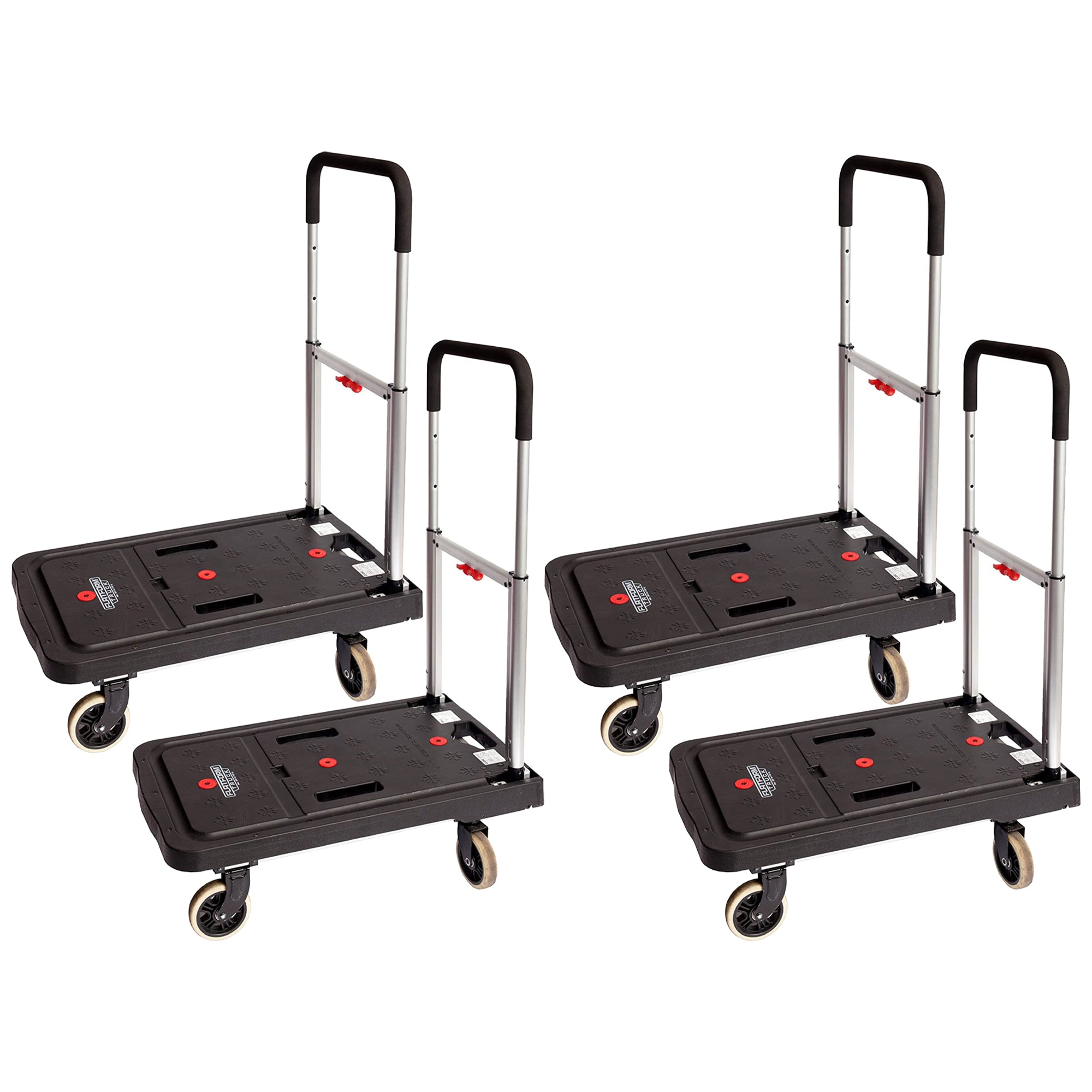 Magna Cart FF 4 Wheel Folding Platform Transport Cart Supports 300 lbs (4 Pack) - VMInnovations
