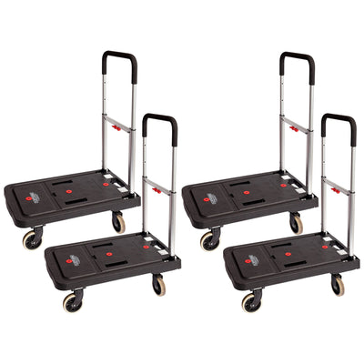 Magna Cart FF 4 Wheel Folding Platform Transport Cart Supports 300 lbs (4 Pack) - VMInnovations