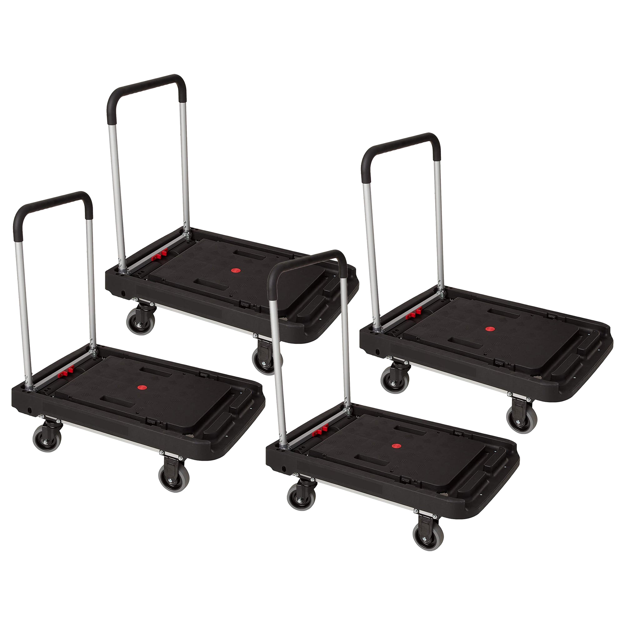 Magna Cart FFXL Folding Platform Transport Cart Dolly, 500lb Capacity (4 Pack) - VMInnovations