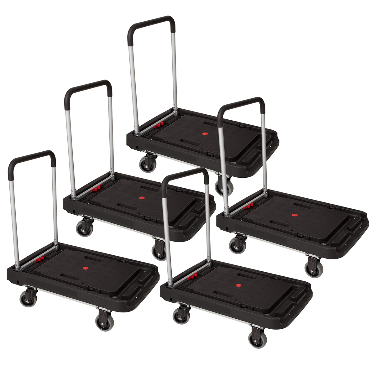 Magna Cart FFXL Folding Platform Transport Cart Dolly, 500lb Capacity (5 Pack)