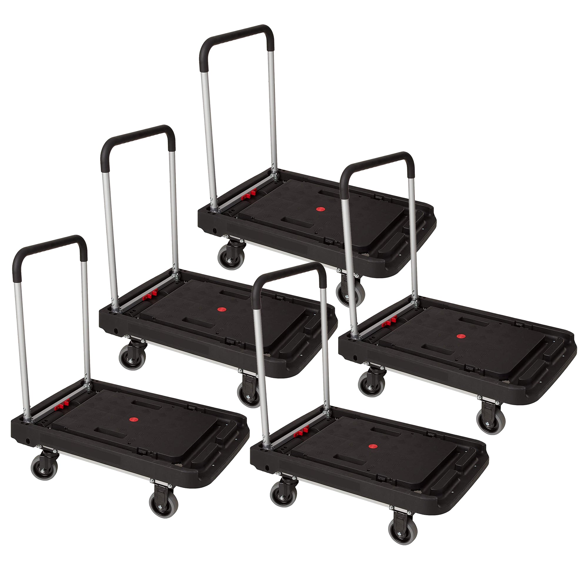 Magna Cart FFXL Folding Platform Transport Cart Dolly, 500lb Capacity (5 Pack) - VMInnovations