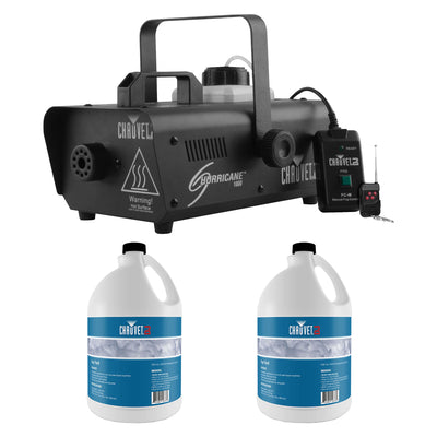 CHAUVET DJ Hurricane 1000 Pro Fog Machine & 1 Gallon Fog Smoke Fluid, 2-Pack