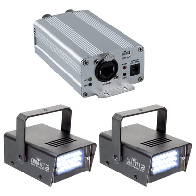 CHAUVET DJ DMXAN2 ArtNet/sACN Node & Mini LED Strobe Light Effect Fixture,2-Pack