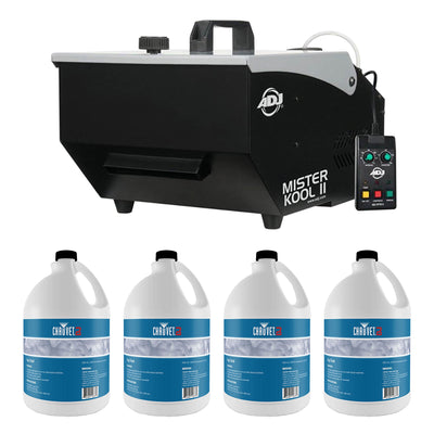 ADJ Water Based Fog Machine & CHAUVET DJ 1 Gallon Fog Machine Fluid, 4 Pack