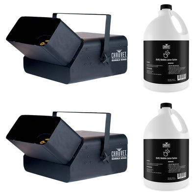 CHAUVET DJ Professional Bubble Machine, 2 Pack with Bubble Maker Fluid, 2 Pack