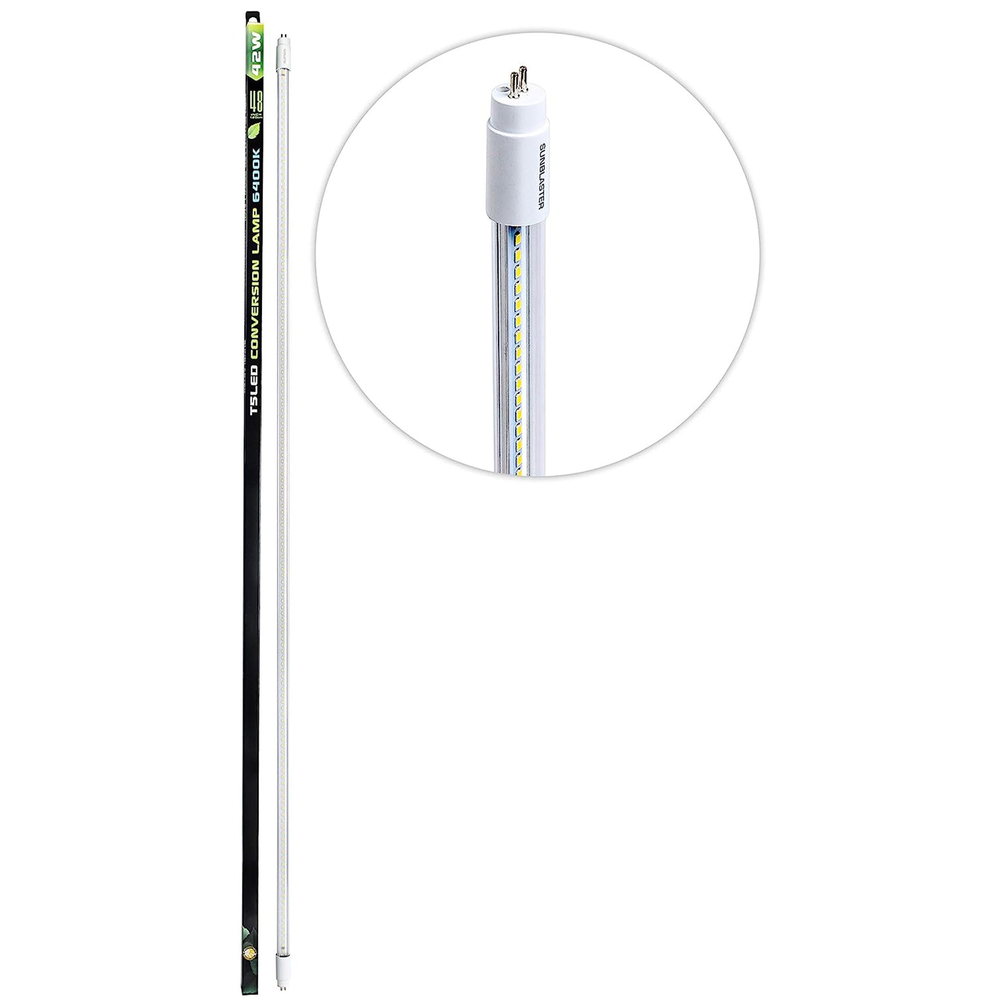 SunBlaster SL0900825 48 Inch 42 Watt 6400K T5LED Conversion Lamp Tube, White - VMInnovations