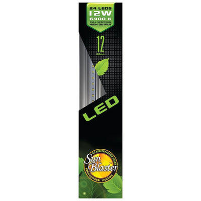 SunBlaster 12'' 6400K 12W Self Cooling High Output LED Strip Plant Grow Light - VMInnovations