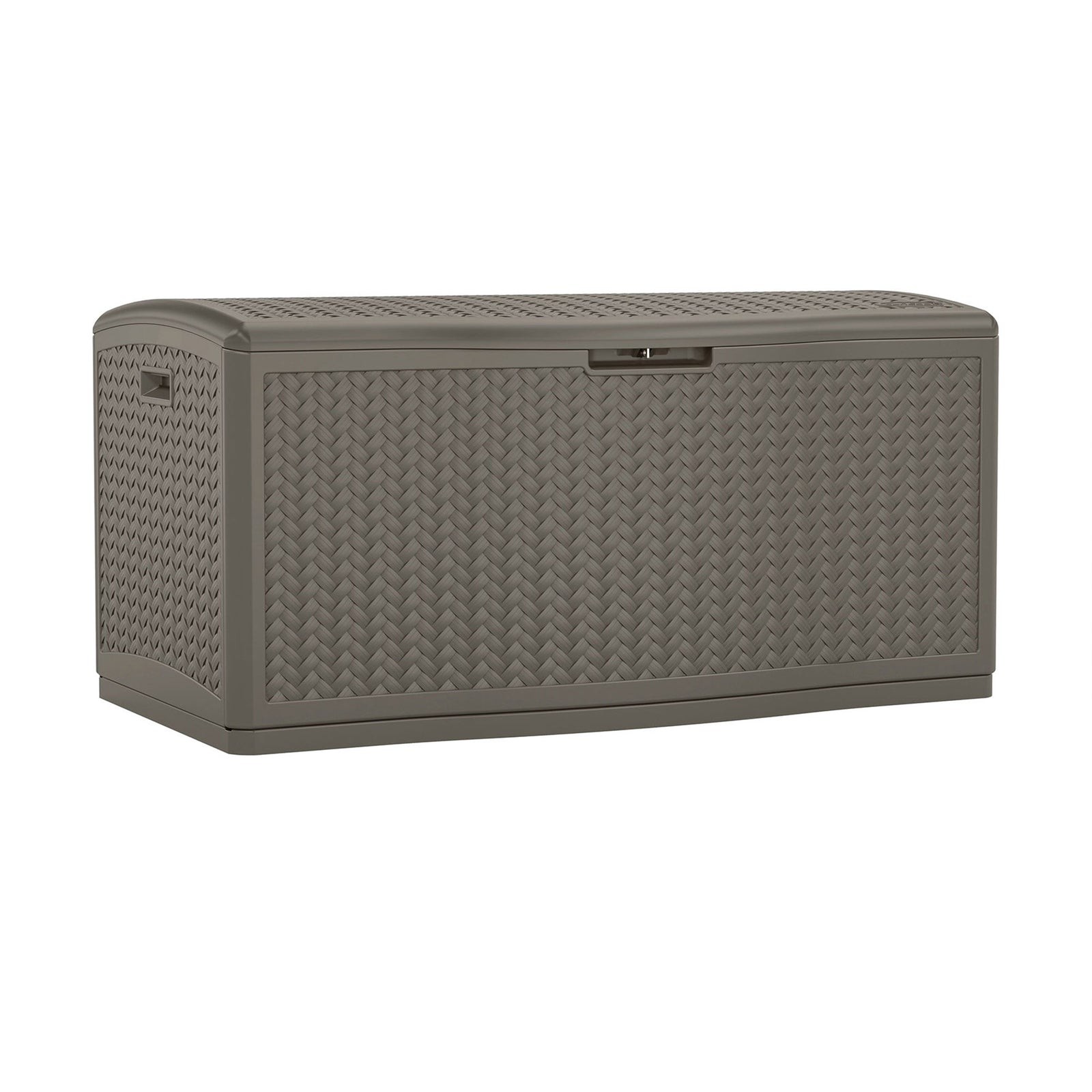 Suncast 124 Gallon All-Weather Outdoor Herringbone Storage Deck Box, Stoney - VMInnovations