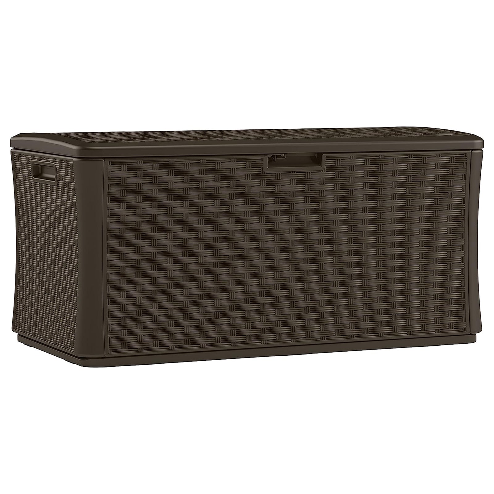 Suncast 134 Gallon All-Weather UV-Resistant Outdoor Patio Storage Deck Box, Java - VMInnovations