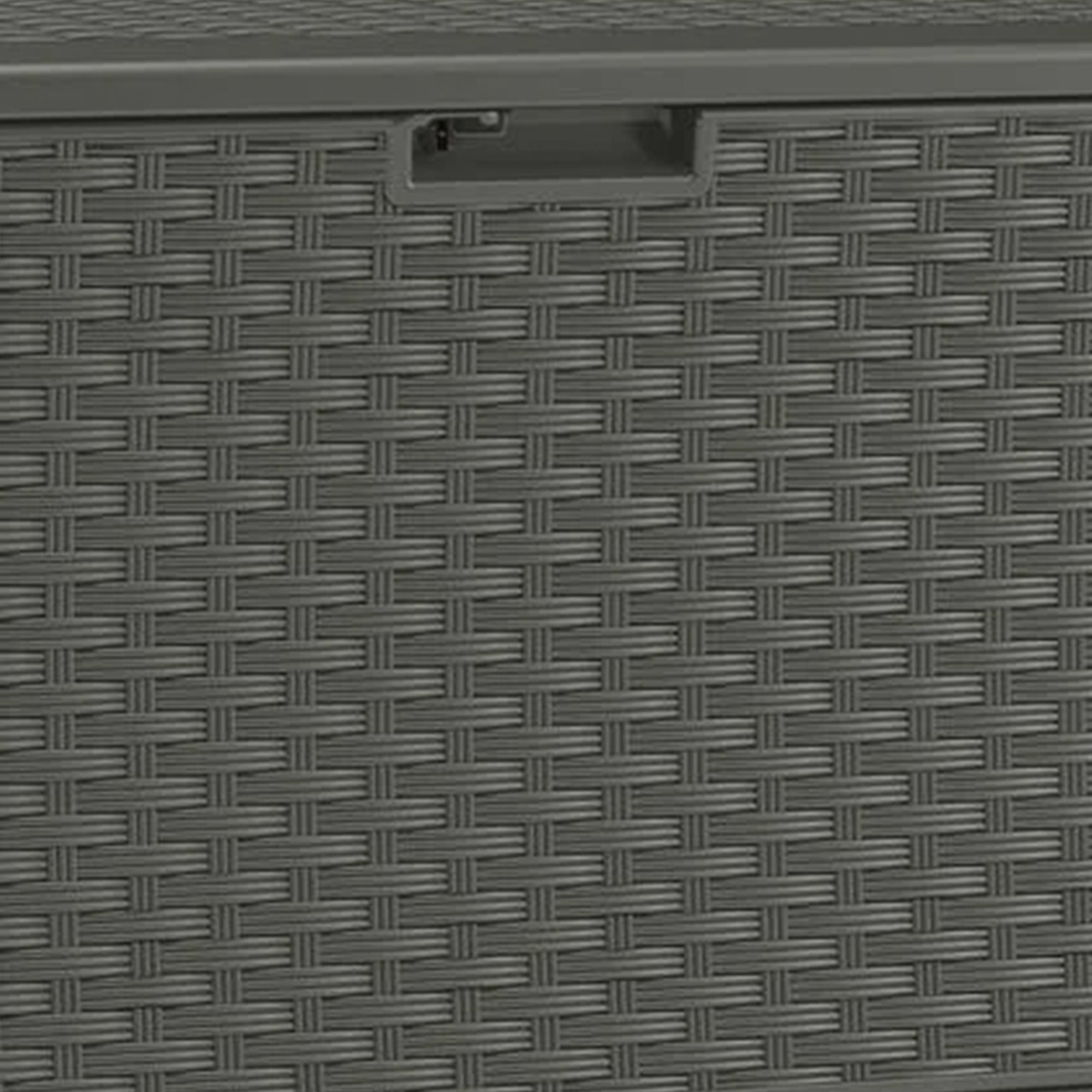 Suncast 134 Gallon All-Weather Outdoor Wicker Patio Storage Deck Box, Stoney - VMInnovations