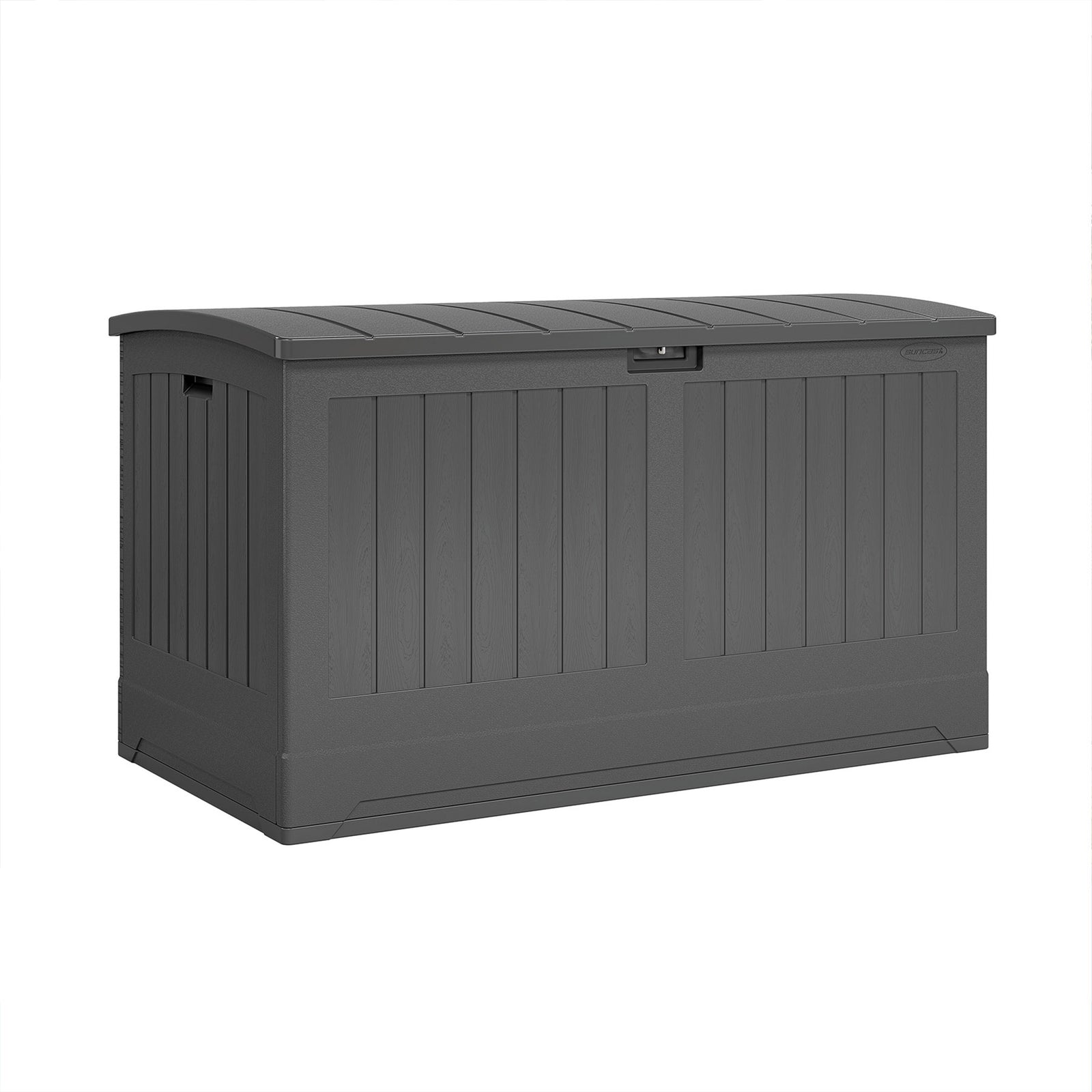 Suncast Decorative Lockable Large 200 Gallon Plastic Deck Storage Box, Gray - VMInnovations