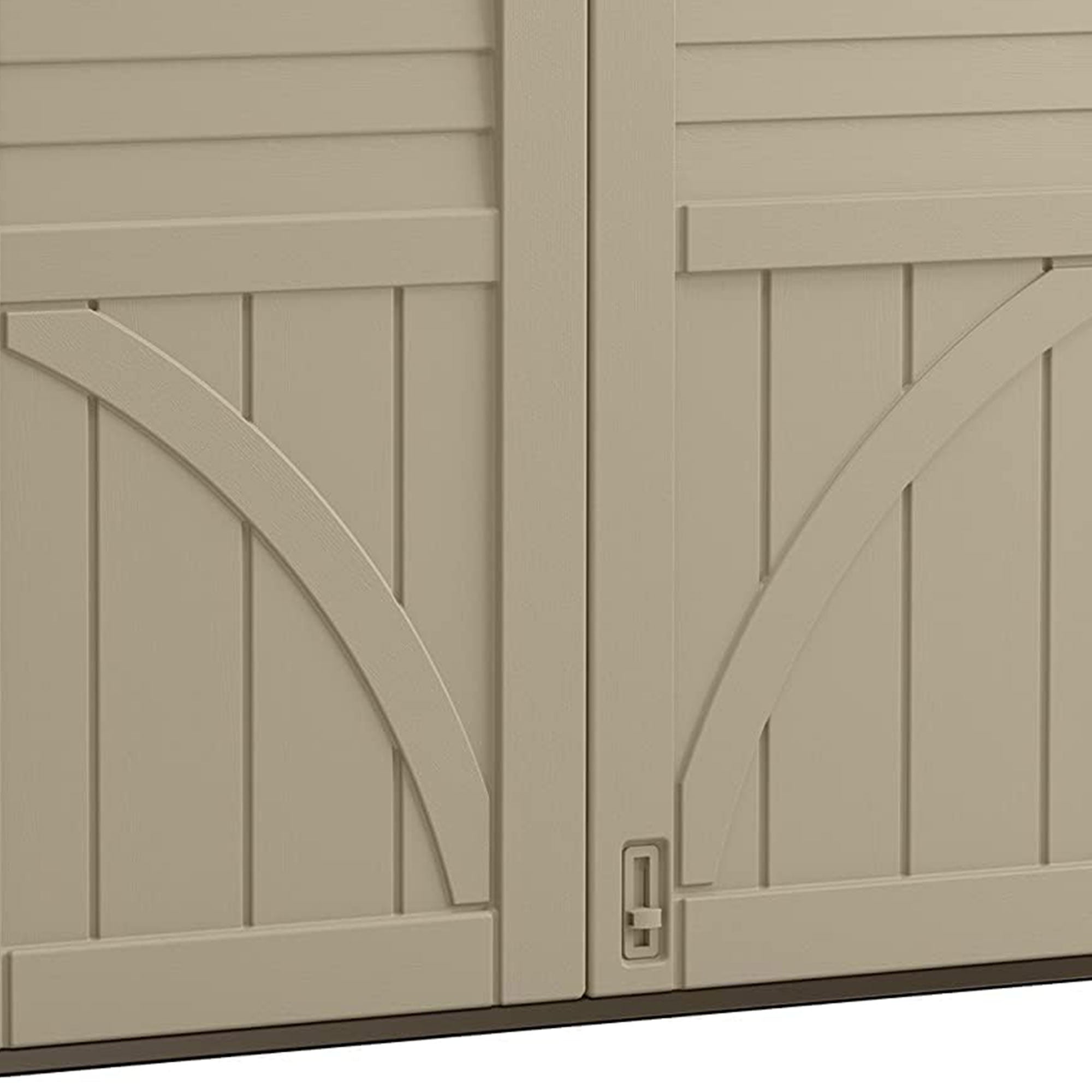 Suncast 34 Cubic Feet Horizontal Compact Storage Shed for Outdoor Spaces, Sand - VMInnovations
