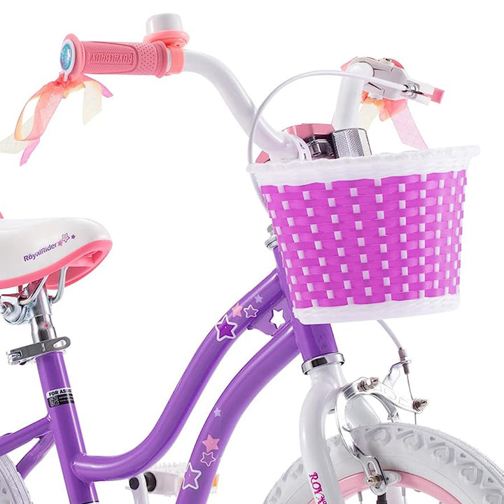 RoyalBaby Stargirl 16" Bicycle w/Kickstand & Training Wheels, Purple (Open Box) - VMInnovations