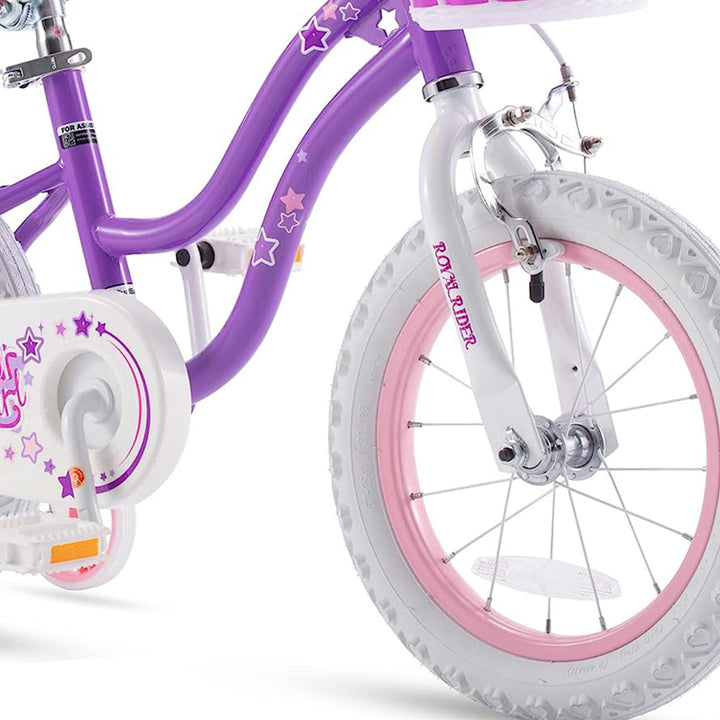 RoyalBaby Stargirl 16" Bicycle w/Kickstand & Training Wheels, Purple (Open Box) - VMInnovations