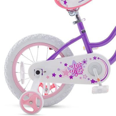 RoyalBaby Stargirl 14" Bicycle w/Basket, Bell & Training Wheels,Purple(Open Box) - VMInnovations