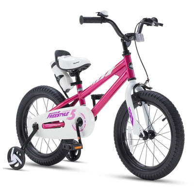 RoyalBaby 5 Kids 12" Bike w/Training Wheels & Water Bottle, Fuchsia (Used) - VMInnovations