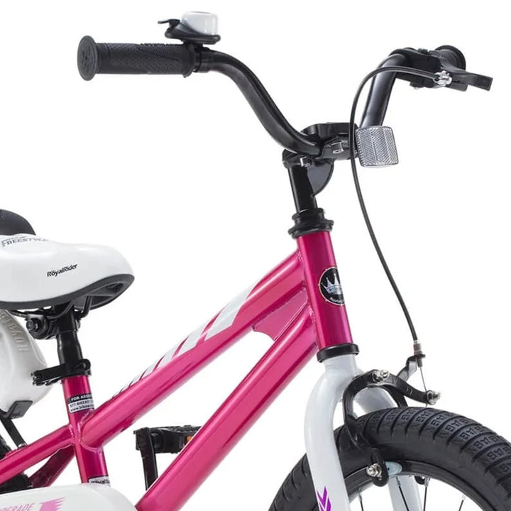 RoyalBaby Freestyle 12" Kids Bicycle w/Training Wheels & Water Bottle, Fuchsia