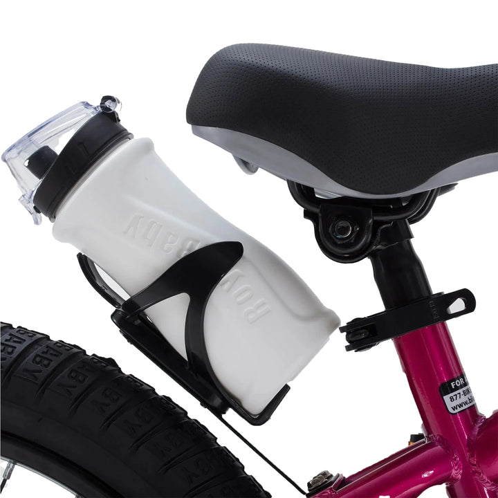 RoyalBaby 5 Kids 12" Bike w/Training Wheels & Water Bottle, Fuchsia (Used)