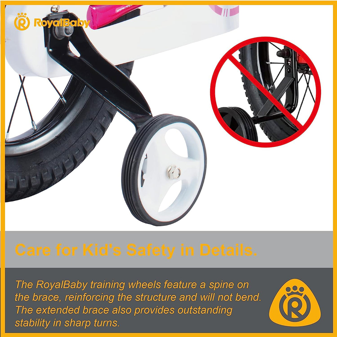 RoyalBaby 5 Kids 12" Bike w/Training Wheels & Water Bottle, Fuchsia (Used) - VMInnovations