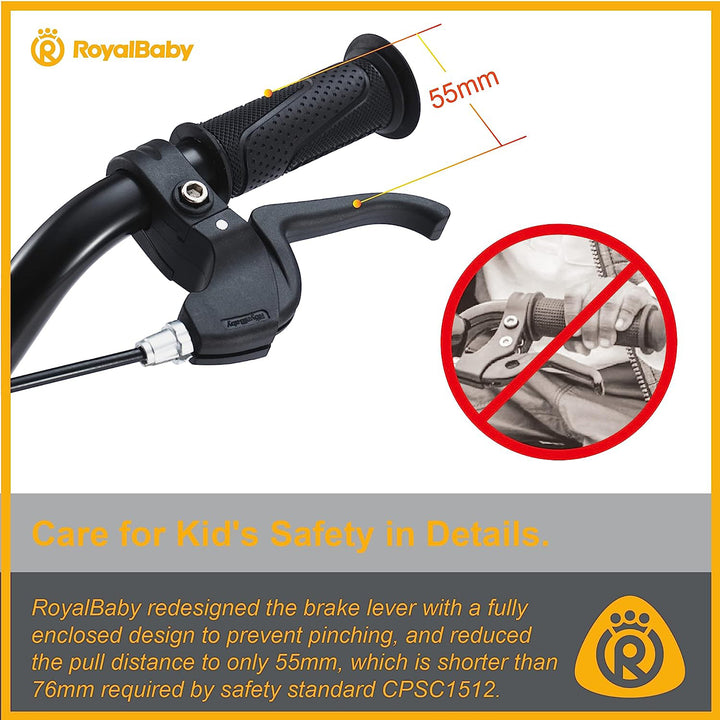 RoyalBaby 14" Kids Bicycle w/Training Wheels & Water Bottle, Orange (Open Box) - VMInnovations