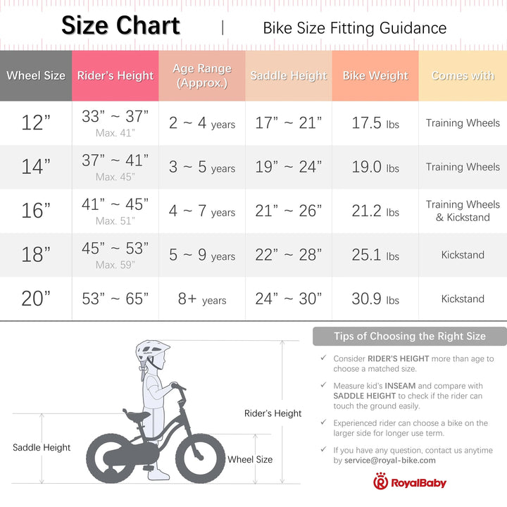 RoyalBaby 18" Kids Bicycle with Basket & Dual Brake Handles, Purple (Open Box)