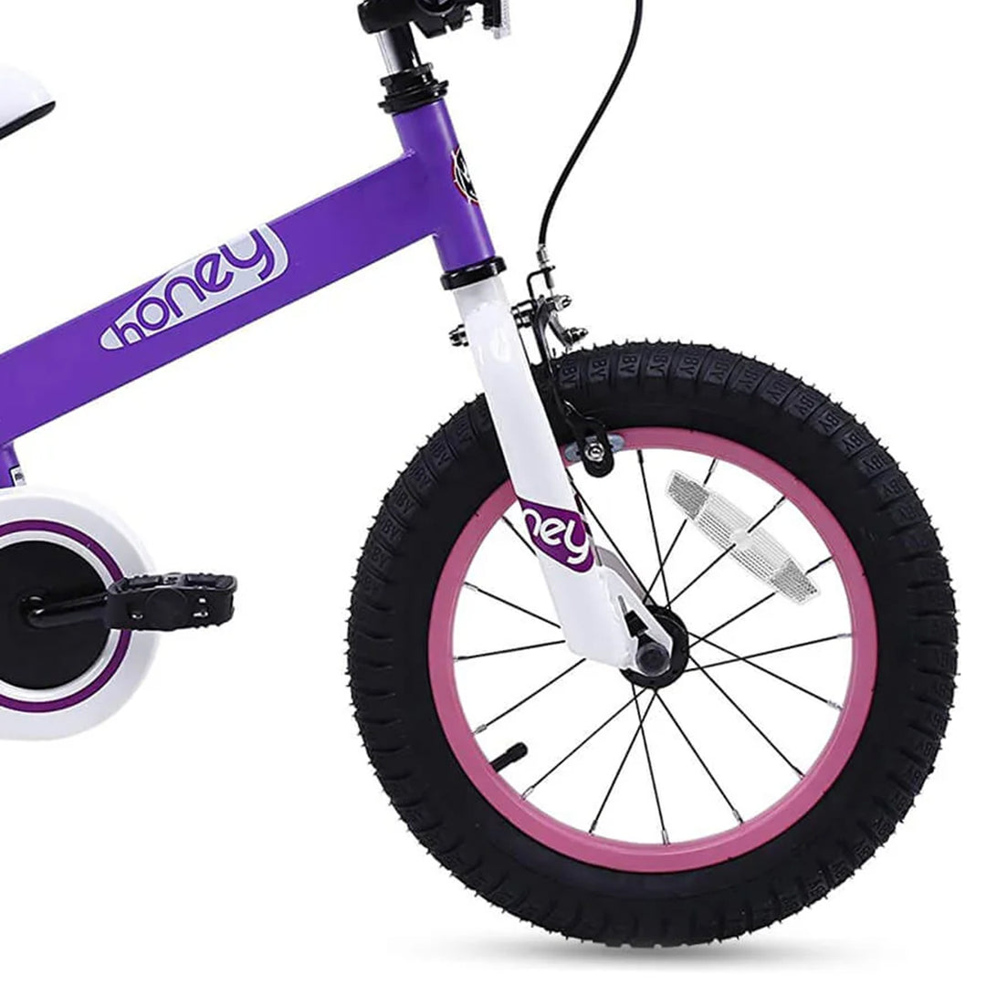 RoyalBaby Honey 16" Kids Bike w/Training Wheels & Kickstand, Purple (For Parts)