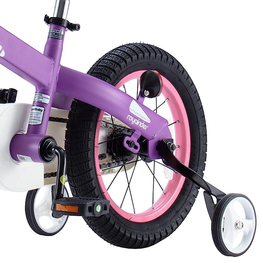 RoyalBaby Honey 12" Kids Bike w/Training Wheels & 2 Brakes, Purple (Open Box)