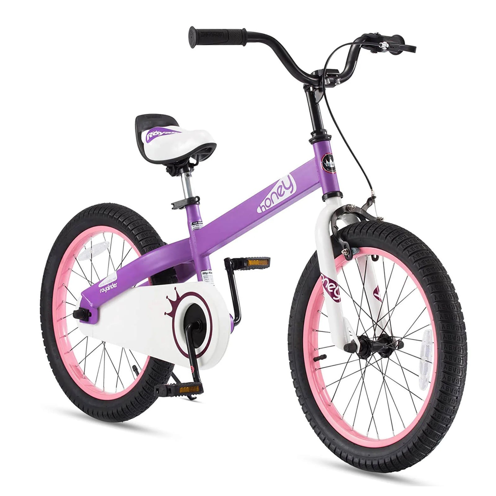 RoyalBaby Cubetube Honey 18 Inch Kids Bicycle w/Kickstand & Reflectors, Purple - VMInnovations