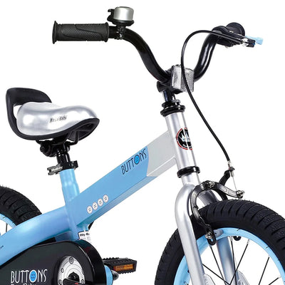 RoyalBaby Cubetube Button 12 Inch Kids Bike with Training Wheels, Matte Blue