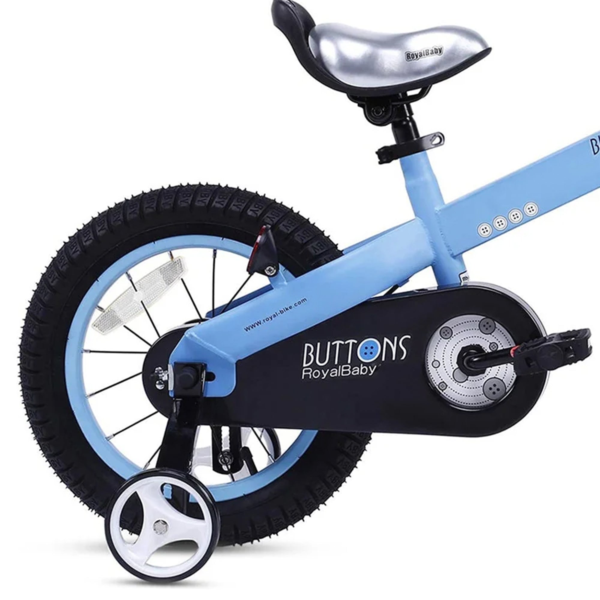 RoyalBaby Cubetube Button 12" Bike with Training Wheels, Matte Blue (Open Box) - VMInnovations