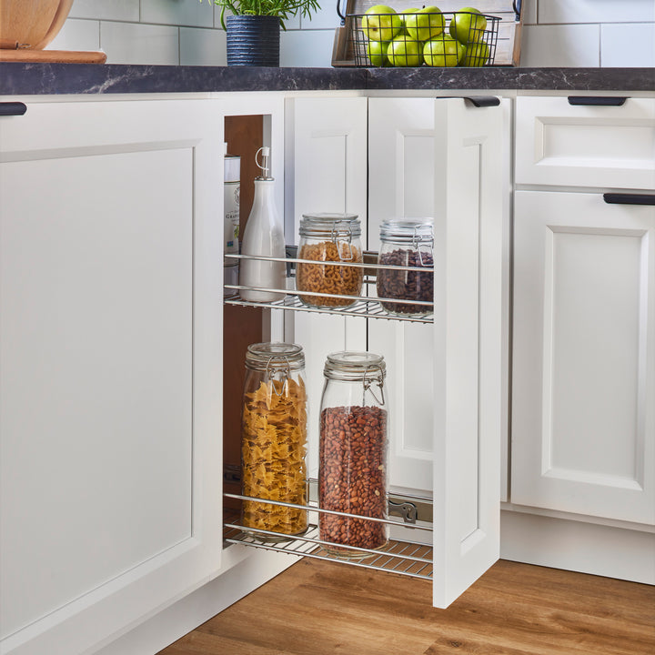 Rev-A-Shelf 18" Pullout Side Mount Two-Tier Kitchen Cabinet Organizer, 548-06CR-1