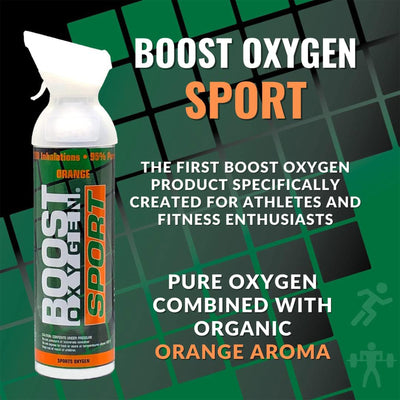 Boost Oxygen Large SPORT Orange Aroma 10 Liter Canister for Support, (4 Pack)