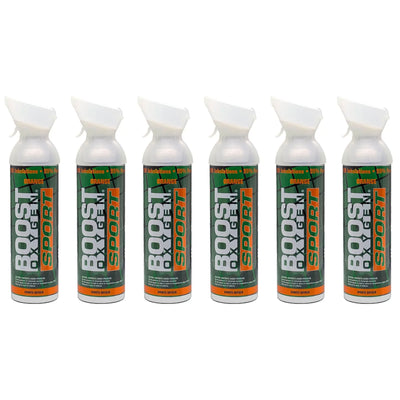 Boost Oxygen 10L Canned Supplemental Oxygen with Mouthpiece, Orange (6 Pack)
